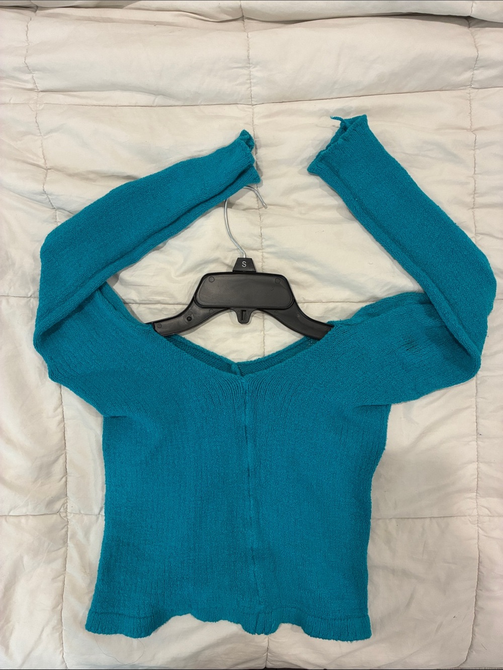 Women’s Teal V-Neck Lightweight Knit Dance-Warmer Cover-Up Sweater!!